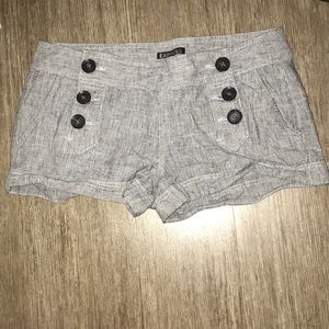 Grey linen shorts